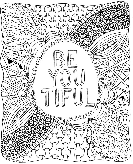 Be - YOU- tiful - Digital Download - Coloring Page